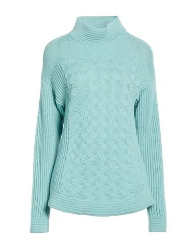 Drumohr Woman Turtleneck Turquoise Size S Merino Wool In Blue