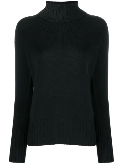 Drumohr Women's Ribbed Turtleneck Sweater In Black