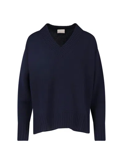 Drumohr Women's V-neck Knit Sweater In Blue