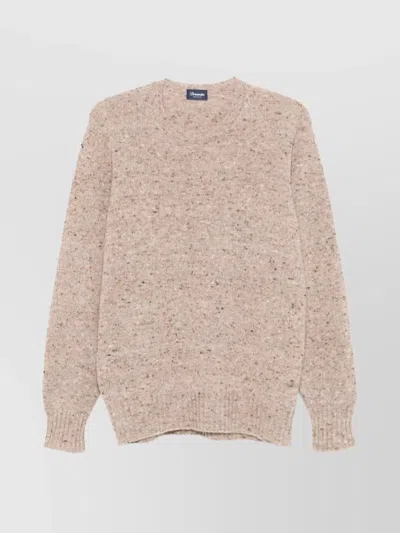 Drumohr Wool Cashmere Blend Crew Neck Sweater In Pink