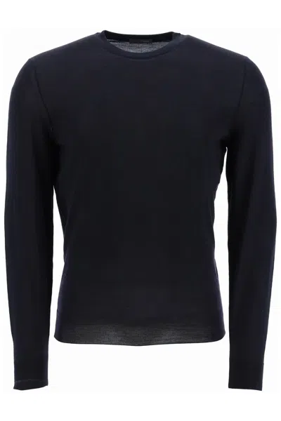 Drumohr Wool Crew-neck Pullover In Black