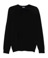 Drumohr Wool Crewneck Sweater In Black