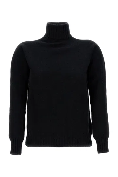 DRUMOHR WOOL KNIT TURTLENECK SWEATER WITH RIBBED COLLAR