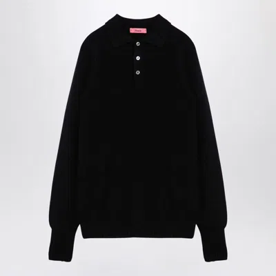 Drumohr Wool Polo Jumper In Black