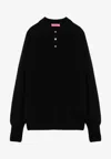 Drumohr Wool Polo Jumper In Black