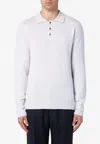 Drumohr Wool Polo Sweater In White