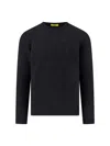 Drumohr Grey Crew-neck Sweater In Cashmere In Black