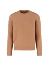 Drumohr Merino Wool Crew-neck Sweater In Brown