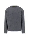 Drumohr Soft Textured Crewneck Sweater With Ribbed Cuffs In Gray