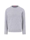 Drumohr Soft Texture Ribbed Crewneck Knitwear In Gray