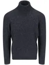 Drumohr Ribbed Turtleneck Sweater With Long Sleeves In Grey