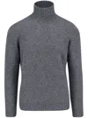 Drumohr Ribbed Turtleneck Sweater Long Sleeves In Grey
