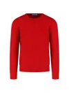 Drumohr Timeless Crewneck Sweater With Ribbed Details In Red