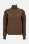 Drumohr Turtleneck Wool Sweater In Brown