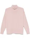 Drumohr Wool Turtleneck Sweater In 粉色