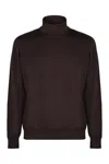 Drumohr Wool Turtleneck Sweater In Brown