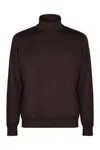 Drumohr Wool Turtleneck Sweater In Brown