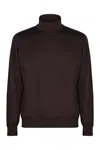 Drumohr Wool Turtleneck Sweater In Brown