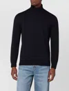 Drumohr Wool Turtleneck Sweater Ribbed Cuffs In Black