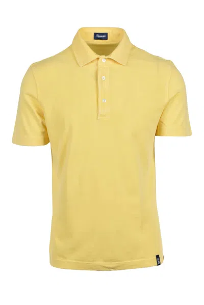 Drumohr Yellow Knitted Cotton Polo