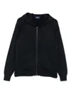 Drumohr Hooded Zip-up Sweater In Black