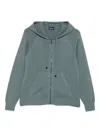 Drumohr Hooded Zip-up Sweater In Green