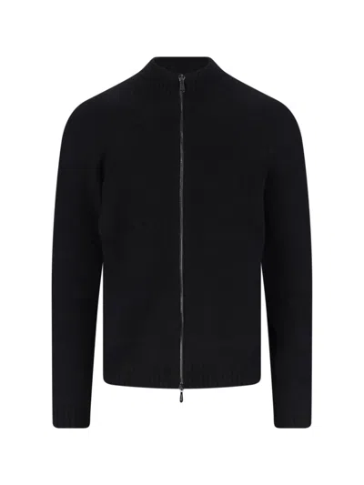 Drumohr Zip Cardigan In Black