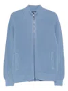 Drumohr Cardigan With Pockets And Zip In Blue