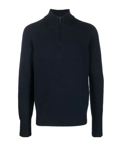 Drumohr Zip-front Knitted Jumper In Black