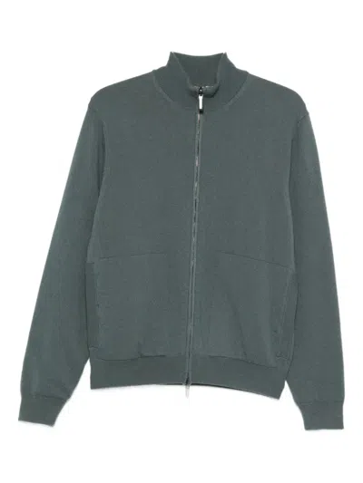 Drumohr Zippered Knitted Cardigan In Green