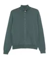 Drumohr Zippered Knitted Cardigan In Green