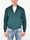 Drumohr Zip-up Cardigan In Green