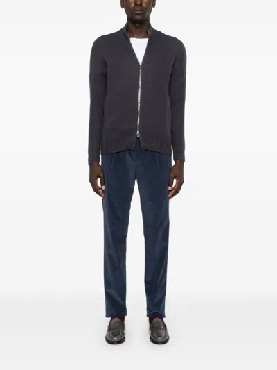 Drumohr Zip-up Cardigan In Grey