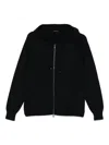 Drumohr Zip-up Jacket With Classic Hood In Black