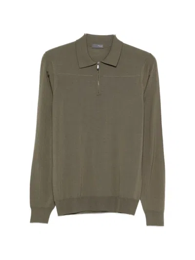 Drumohr Zip-up Sweater In Green
