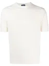 Drumohr Textured Short-sleeve Top With Classic Crew Neckline