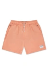 Druthers Nyc Italian Recycled Nylon Swim Trunk In Sherbert