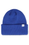Druthers Nyc Merino Wool Ribbed Beanie In Blue