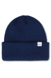 Druthers Nyc Merino Wool Ribbed Beanie In Navy