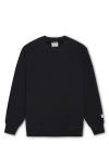 Druthers Nyc Organic Cotton 685 Gsm French Terry Crewneck Sweatshirt In Caviar