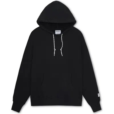 Shop Druthers Nyc Organic Cotton 685 Gsm French Terry Hooded Sweatshirt In Caviar