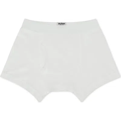 Druthers Nyc Organic Cotton Boxer Briefs In White