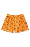 Druthers Nyc Organic Cotton Gorey Sketch Shroom Boxer Short In Butterscotch