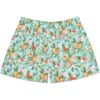 Druthers Nyc Organic Cotton Oahu Hawaiian Print Boxer Short In Lt. Blue