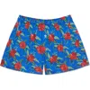 Druthers Nyc Organic Cotton Oahu Hawaiian Print Boxer Short In Royal Blue