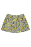Druthers Nyc Organic Cotton Watercolor Lemons Boxer Short In Lavender
