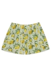Druthers Nyc Organic Cotton Watercolor Lemons Boxer Short In Mint