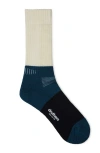 Druthers Nyc Vivo Merino Wool Function Blocked Boot Sock In Blue Stripe