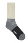 Druthers Nyc Vivo Merino Wool Function Blocked Boot Sock In Grey Stripe