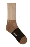 Druthers Nyc Vivo Merino Wool Function Blocked Boot Sock In Oatmeal Stripe